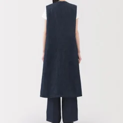 Women's Hemp Blend Denim Long Gilet