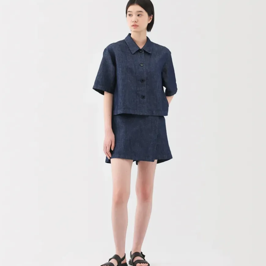 Women's Hemp Blend Denim Skort