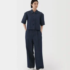 Women's Hemp Blend Denim Short Sleeve Shirt