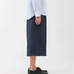 Women's Hemp Blend Denim Wraparound Wide Dress Trousers
