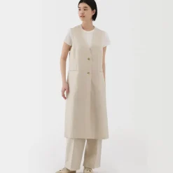 Women's Hemp Blend Twill Long Gilet