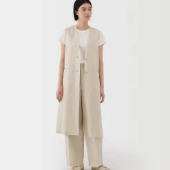 Women's Hemp Blend Twill Long Gilet