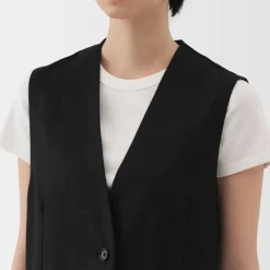 Women's Hemp Blend Twill Long Gilet