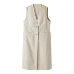 Women's Hemp Blend Twill Long Gilet