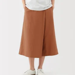 Women's Hemp Blend Twill Wraparound Wide Dress Trousers