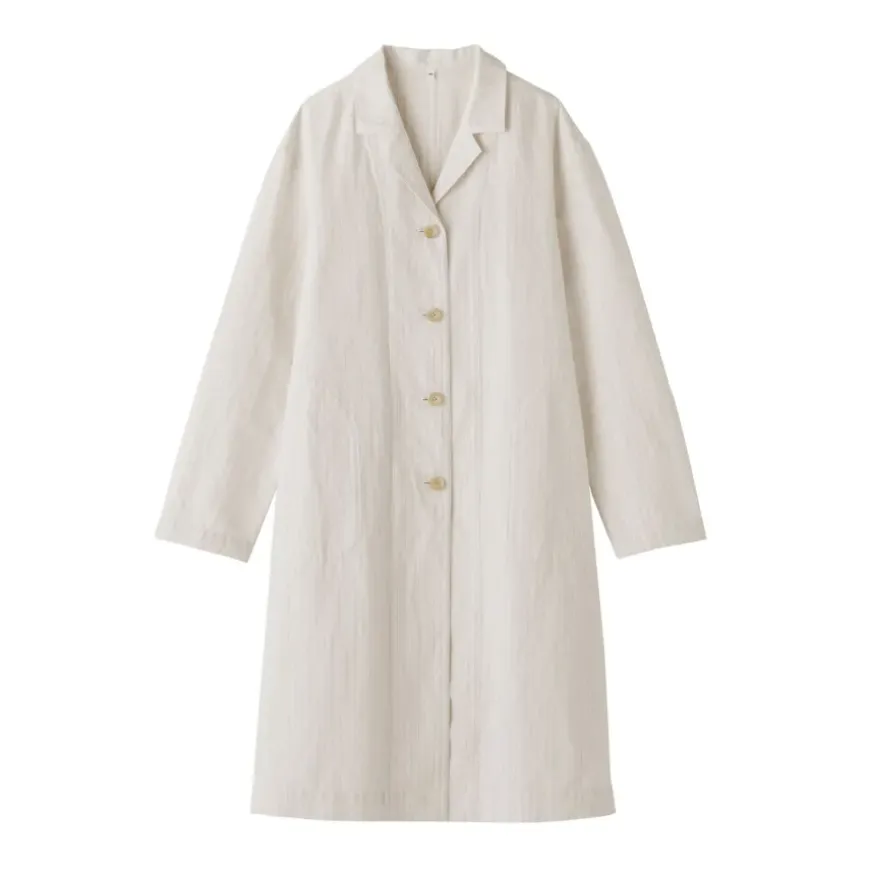 Women's Hemp Cotton Striped Coat