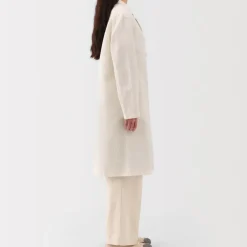 Women's Hemp Cotton Striped Coat