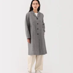 Women's Hemp Cotton Striped Coat