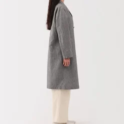Women's Hemp Cotton Striped Coat