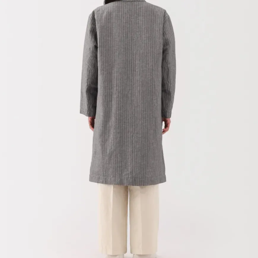 Women's Hemp Cotton Striped Coat