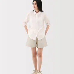 Women's Hemp Cotton Striped Easy Shorts