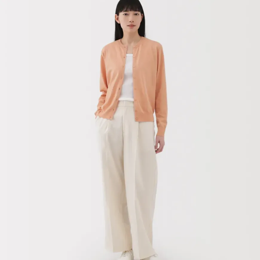 Women's High Twisted Crew Neck Cardigan