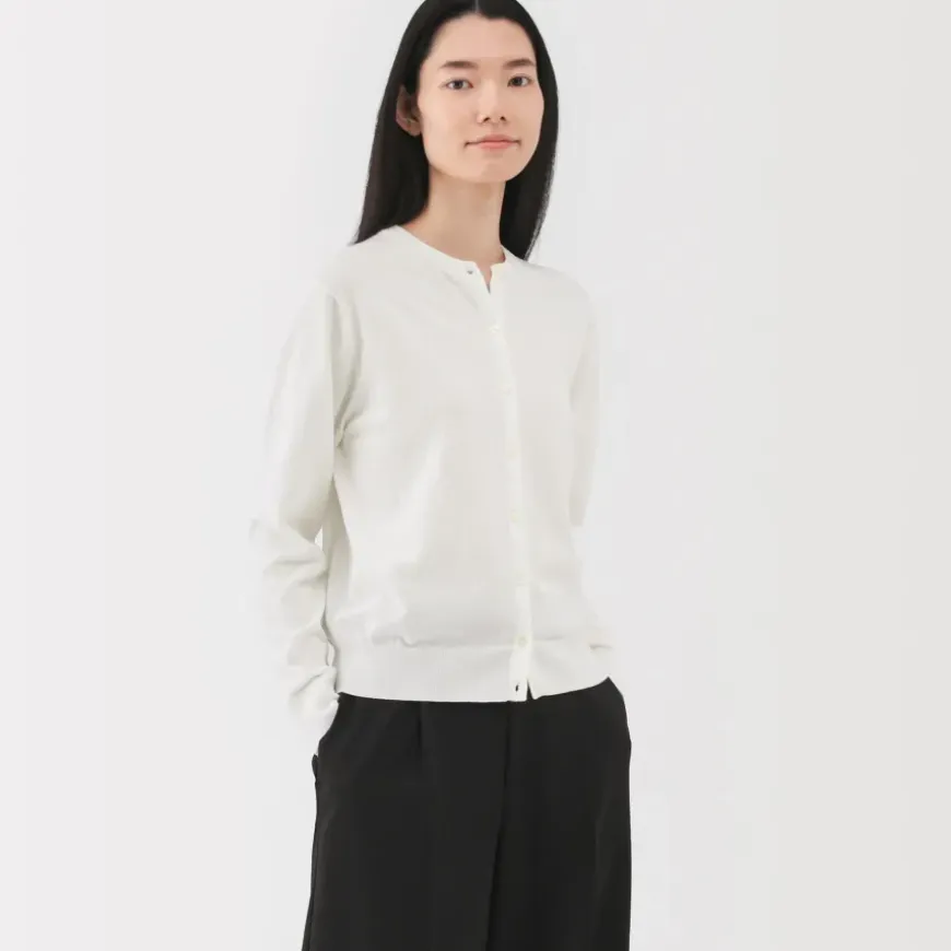 Women's High Twisted Crew Neck Cardigan