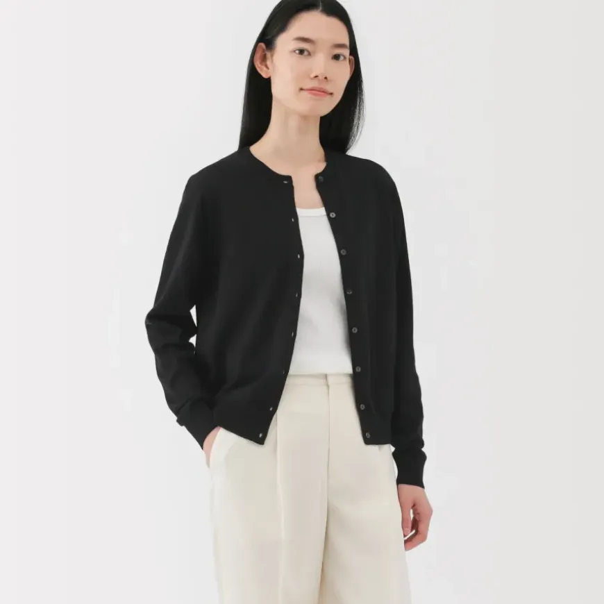 Women's High Twisted Crew Neck Cardigan