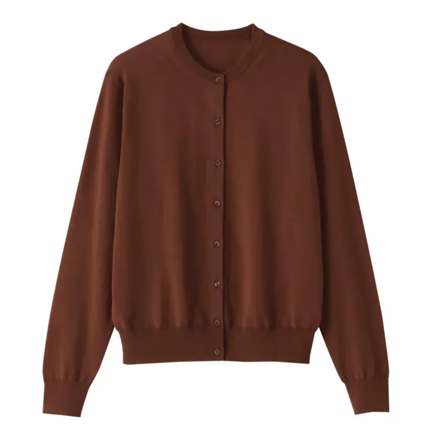 Women's High Twisted Crew Neck Cardigan