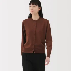 Women's High Twisted Crew Neck Cardigan
