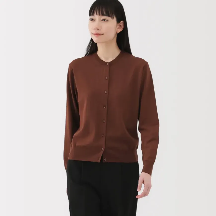 Women's High Twisted Crew Neck Cardigan
