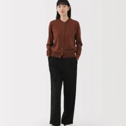 Women's High Twisted Crew Neck Cardigan
