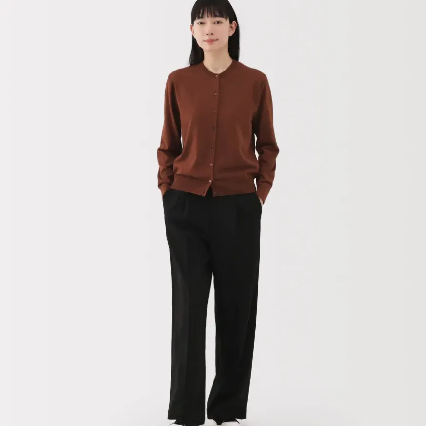 Women's High Twisted Crew Neck Cardigan