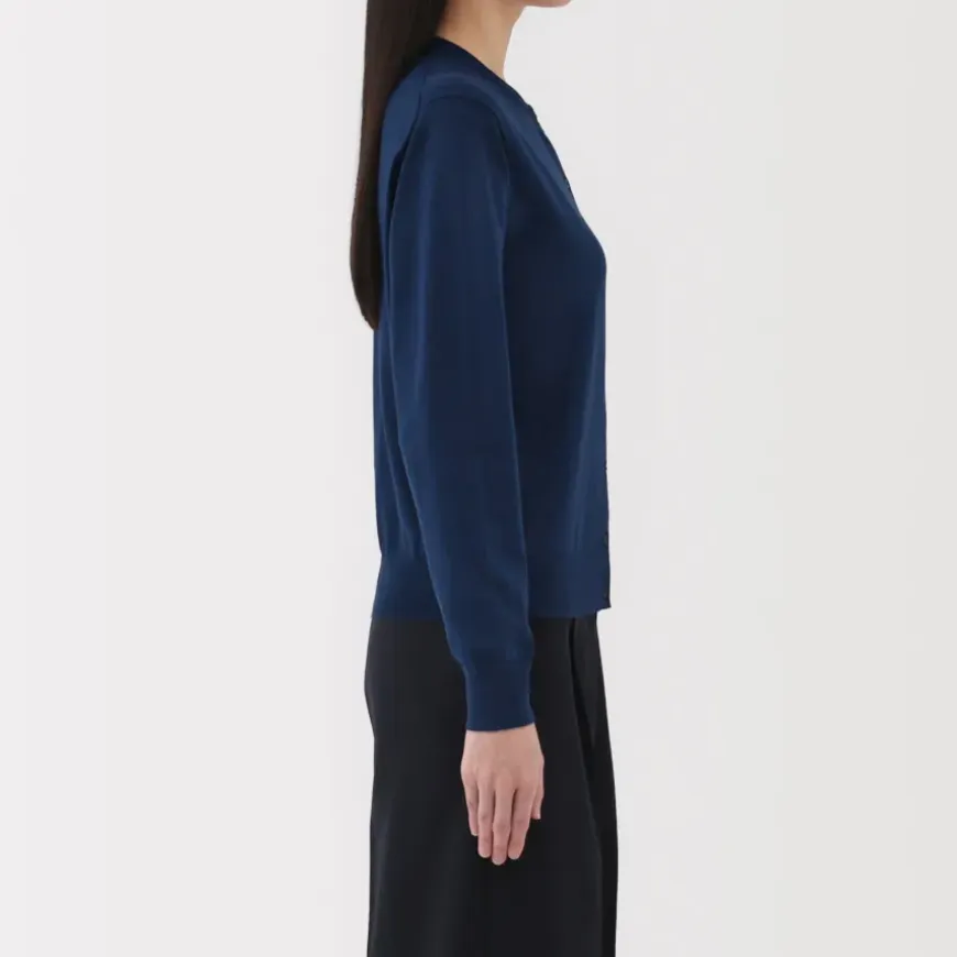 Women's High Twisted Crew Neck Cardigan