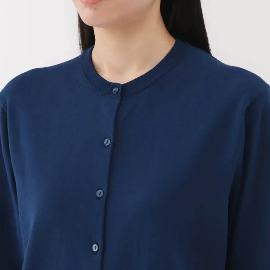 Women's High Twisted Crew Neck Cardigan
