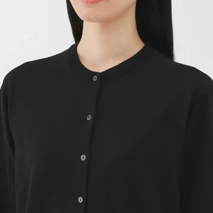 Women's High Twisted Crew Neck Cardigan