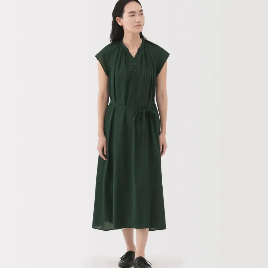 Women's High Twisted Veil French Sleeve Dress