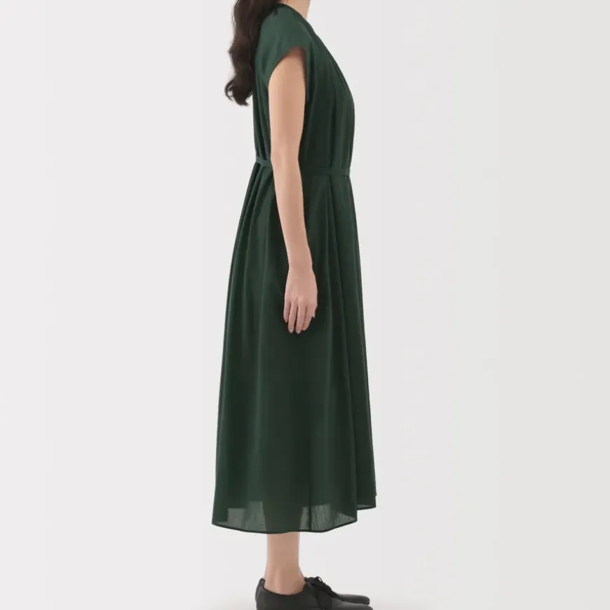 Women's High Twisted Veil French Sleeve Dress