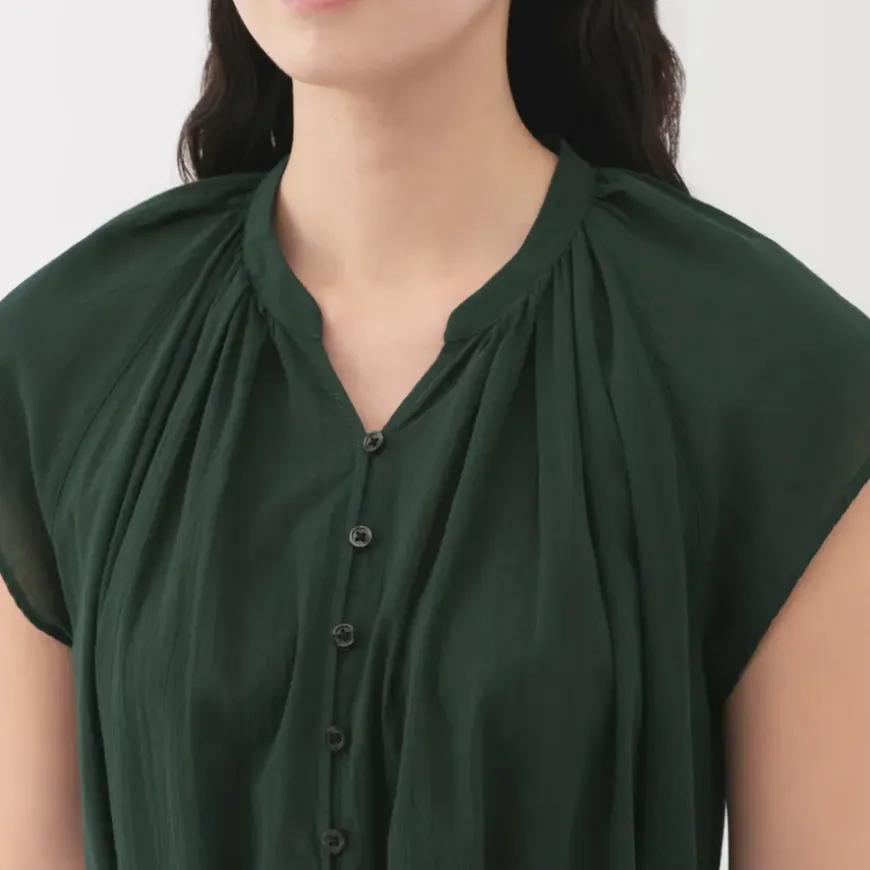 Women's High Twisted Veil French Sleeve Dress
