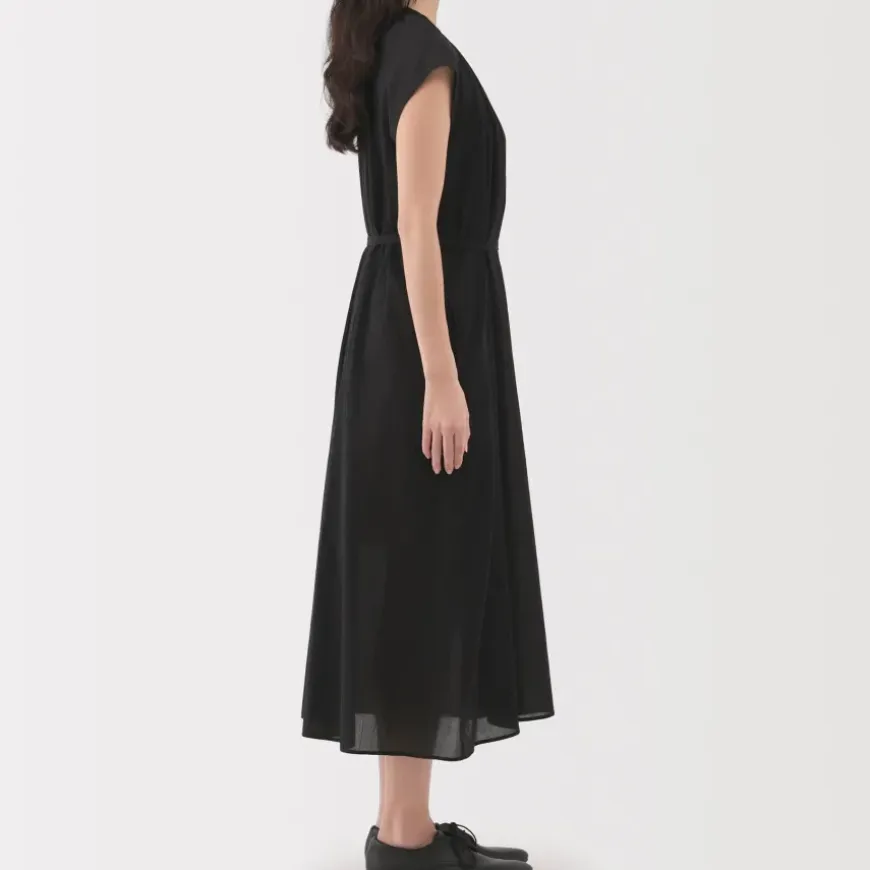 Women's High Twisted Veil French Sleeve Dress