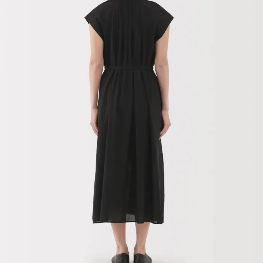 Women's High Twisted Veil French Sleeve Dress