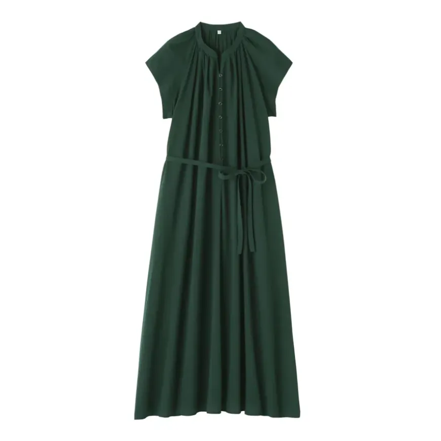 Women's High Twisted Veil French Sleeve Dress