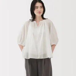 Women's High Twisted Veil Short Sleeve Blouse