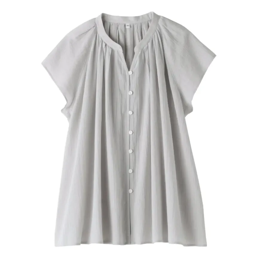 Women's High Twisted Veil French Sleeve Blouse
