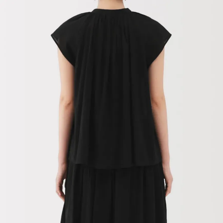 Women's High Twisted Veil French Sleeve Blouse