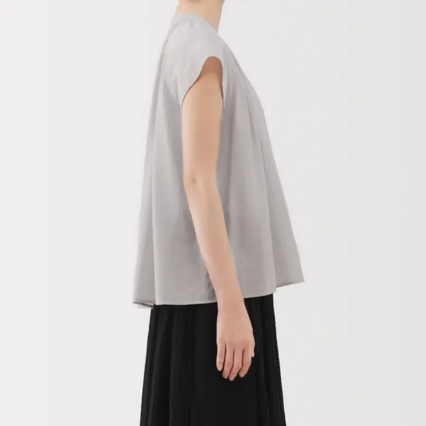 Women's High Twisted Veil French Sleeve Blouse