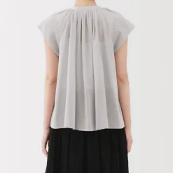 Women's High Twisted Veil French Sleeve Blouse