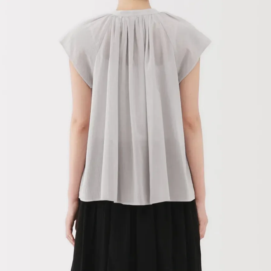 Women's High Twisted Veil French Sleeve Blouse