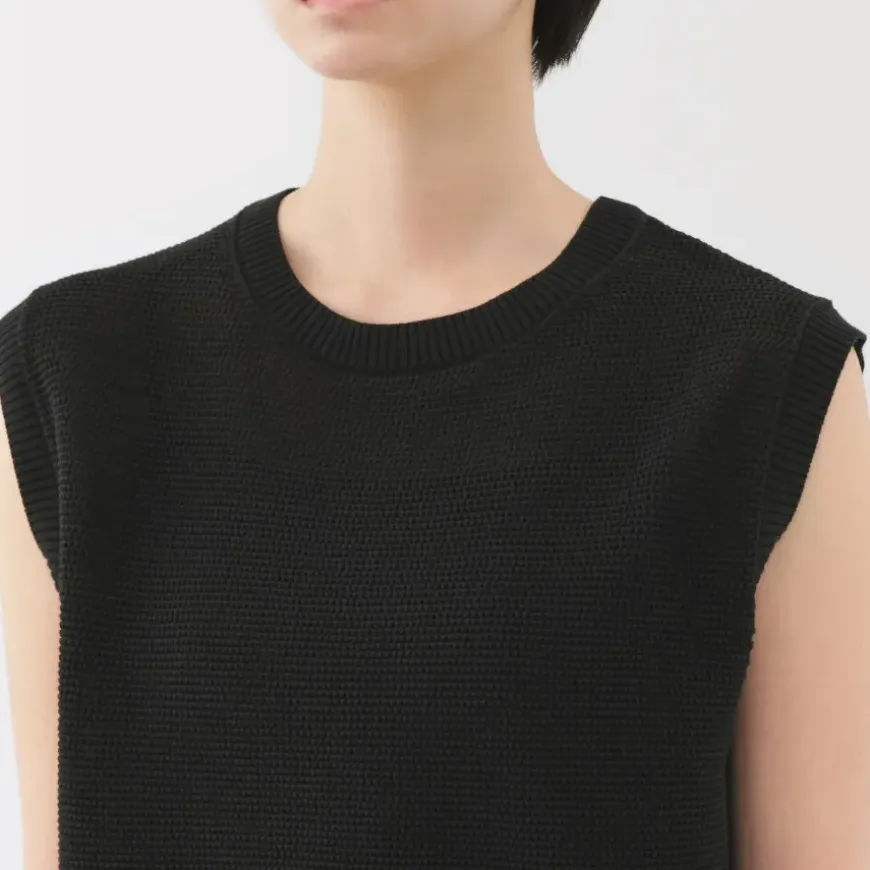 Women's High Twisted Yarn Mesh French Sleeve Sweater