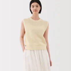 Women's High Twisted Yarn Mesh French Sleeve Sweater