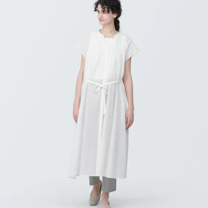 Women's High-Twist Veil French Sleeve Dress