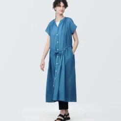 Women's High-Twist Veil French Sleeve Dress