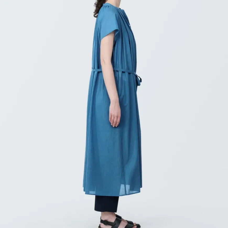Women's High-Twist Veil French Sleeve Dress