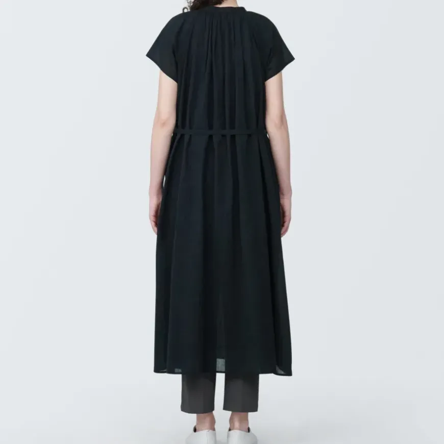 Women's High-Twist Veil French Sleeve Dress