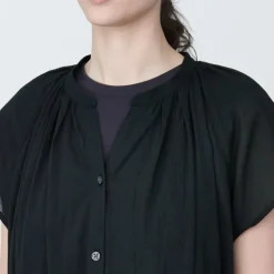 Women's High-Twist Veil French Sleeve Dress