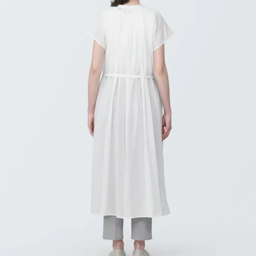 Women's High-Twist Veil French Sleeve Dress