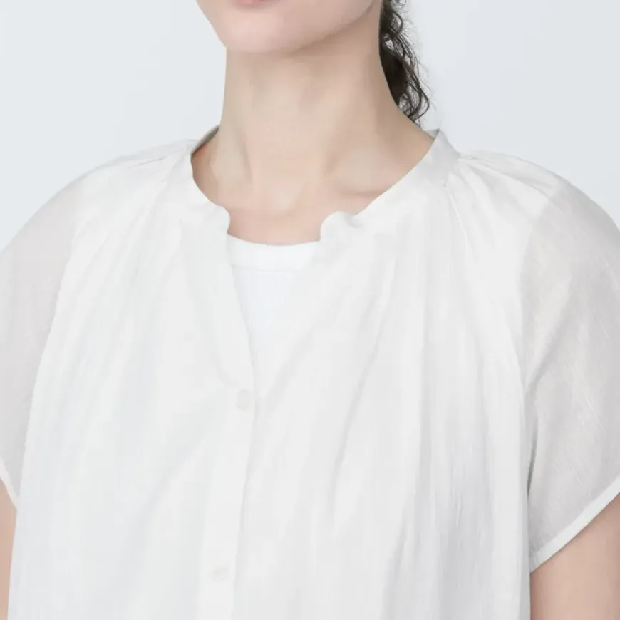 Women's High-Twist Veil French Sleeve Dress