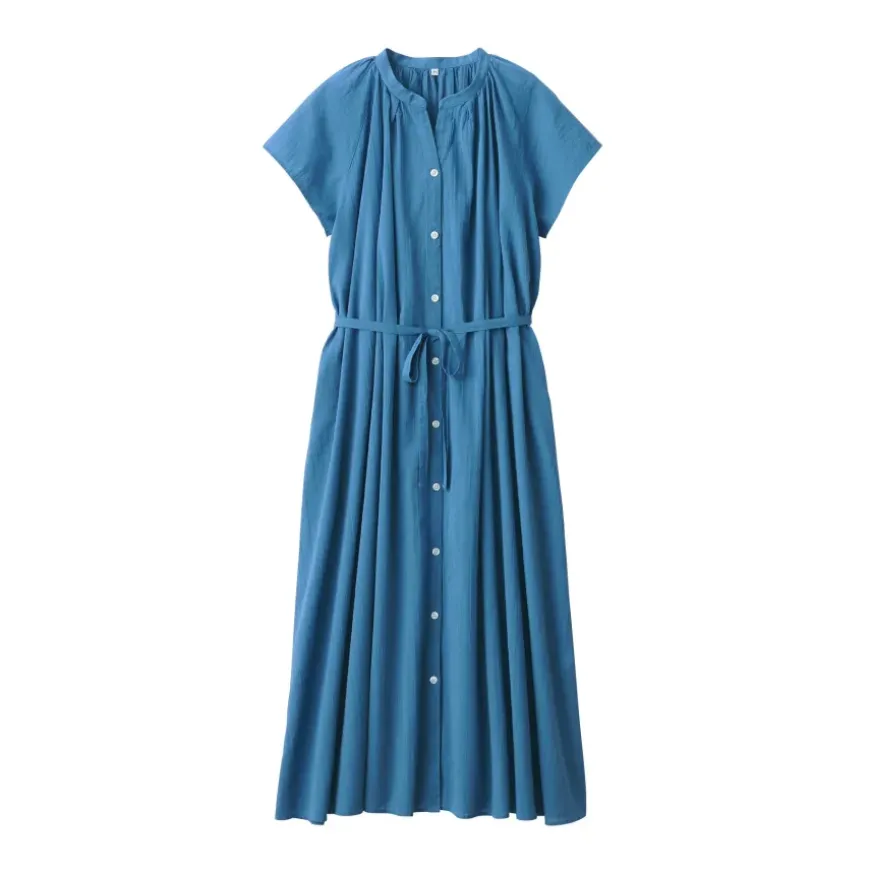 Women's High-Twist Veil French Sleeve Dress