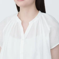 Women's High-Twist Veil French Sleeve Blouse