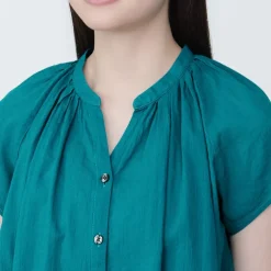 Women's High-Twist Veil French Sleeve Blouse